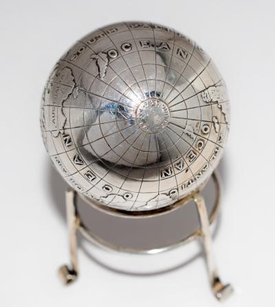 Sterling Silver World Globe Compass