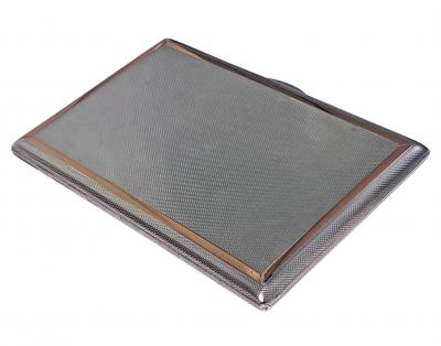 Sterling Silver and Gold Cigarette or Card Case London 1960 Padgett and Braham