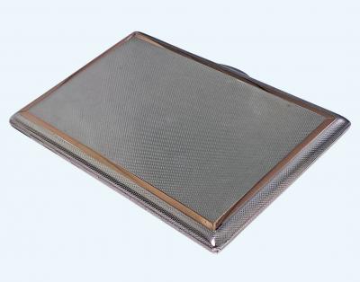 Sterling Silver and Gold Cigarette or Card Case London 1960 Padgett and Braham
