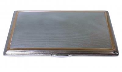 Sterling Silver and Gold Cigarette or Card Case London 1960 Padgett and Braham