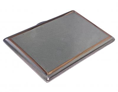 Sterling Silver and Gold Cigarette or Card Case London 1960 Padgett and Braham