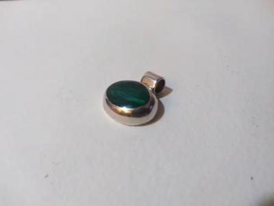 Sterling Silver and Malachite Pendant