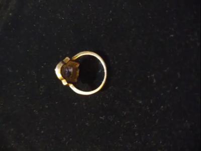 Sterling Silver and Marcasite Ring with Amethyst Setting size 8