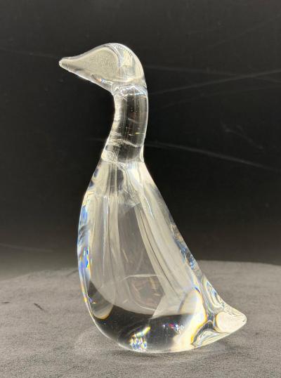 Steuben Glass Goose Gander by Lloyd Atkins 2 Pcs