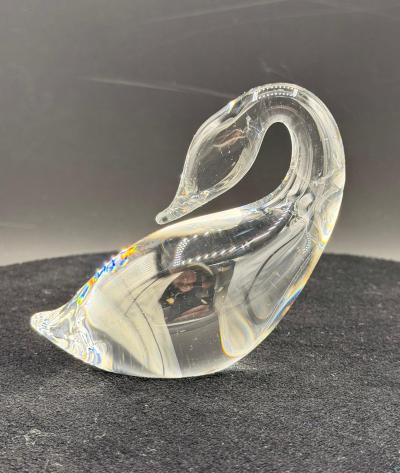 Steuben Glass Goose Gander by Lloyd Atkins 2 Pcs