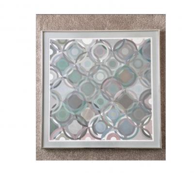 Stevan Kissel Framed Abstract Geometric Gouache on Paper by Stevan Kissel