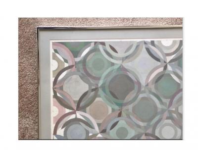 Stevan Kissel Framed Abstract Geometric Gouache on Paper by Stevan Kissel