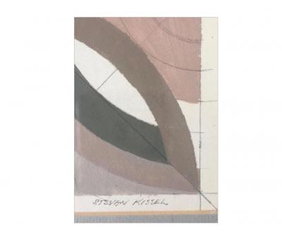 Stevan Kissel Framed Abstract Geometric Gouache on Paper by Stevan Kissel