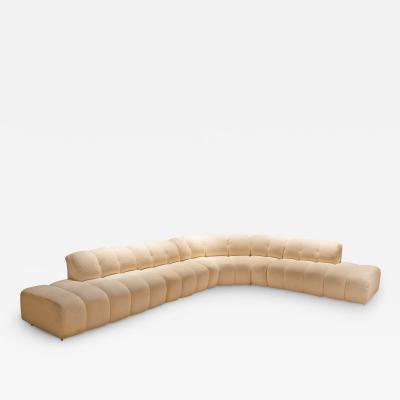 Steve Chase Large Postmodern Channeled 4 Piece Modular Sectional Sofa Attr Steve Chase