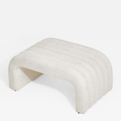 Steve Chase Steve Chase Channeled Waterfall Bench in White Boucle