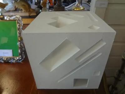 Steve Upham Mid Century Modern Abstract Cube Sculpture Signed Steve Upham