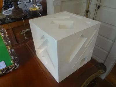 Steve Upham Mid Century Modern Abstract Cube Sculpture Signed Steve Upham