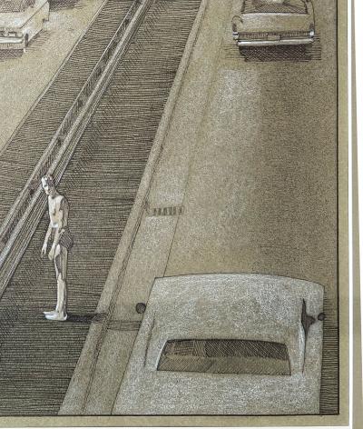 Steven Stroud Surreal semi Nude Man in the Middle of the Highway