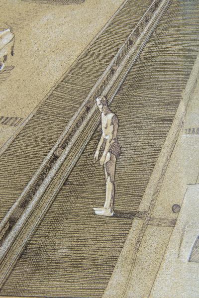 Steven Stroud Surreal semi Nude Man in the Middle of the Highway