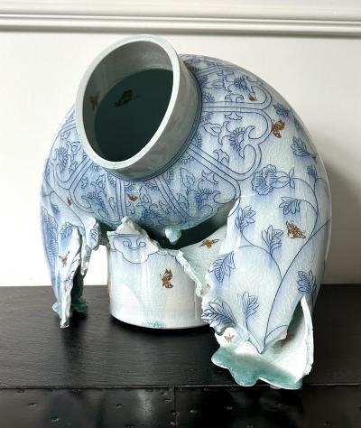 Steven Young Lee Contemporary Ceramic Sculpture Deconstructed Vase by Steven Young Lee