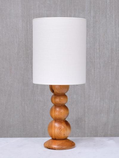 Stig Johnsson Stig Johnsson Swedish Modern Table Lamp in Solid Pine Sm landssl jd 1970s