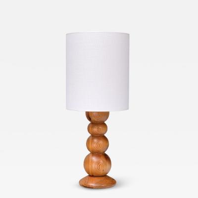 Stig Johnsson Stig Johnsson Swedish Modern Table Lamp in Solid Pine Sm landssl jd 1970s