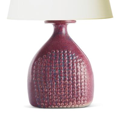 Stig Lindberg Large Textured Bottle Form Studio Lamp by Stig Lindberg