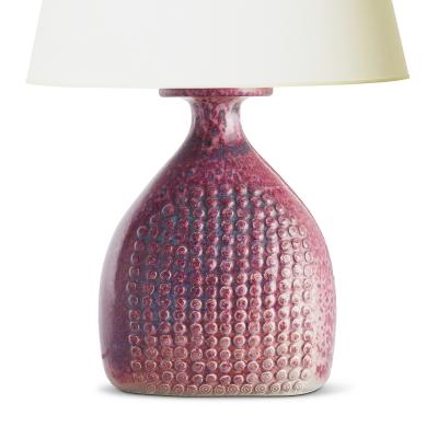 Stig Lindberg Large Textured Bottle Form Studio Lamp by Stig Lindberg