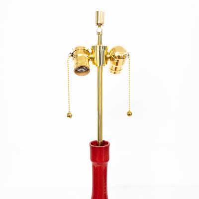 Stig Lindberg STIG LINDBERG SHINY RED CERAMIC LAMP FOR GUSTAVSBERG 