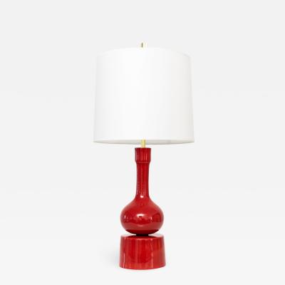 Stig Lindberg STIG LINDBERG SHINY RED CERAMIC LAMP FOR GUSTAVSBERG 