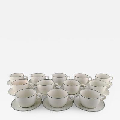 Good Condition Cups Saucers /& Desert Plates 12 RARE 1950s Pencil Breakfast Sets Modernist Porcelain Stig Lindberg for Gustavsberg