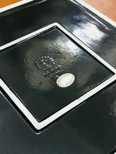 Stig Lindberg Stig Lindberg Black White Domino Ceramic Plate Vide poche Gustavsberg 1950s