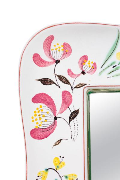 Stig Lindberg Stig Lindberg of Gustavsberg Scandinavian Floral Ribbon Faience Mirror