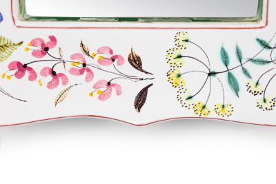 Stig Lindberg Stig Lindberg of Gustavsberg Scandinavian Floral Ribbon Faience Mirror