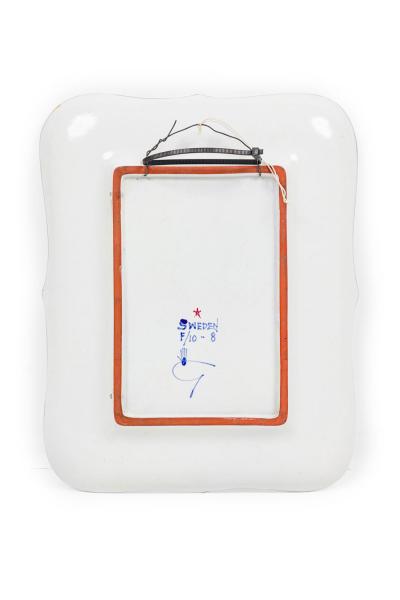 Stig Lindberg Stig Lindberg of Gustavsberg Scandinavian Floral Ribbon Faience Mirror