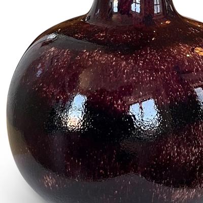 Stig Lindberg Table Lamp in Aubergine Glaze by Stig Lindberg