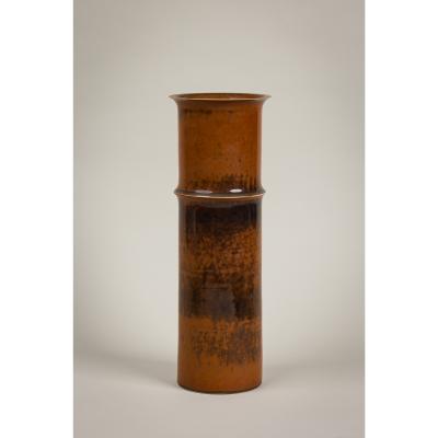 Stig Lindberg for Gustavsberg Swedish Mid Century Ceramic Cylindrical Vase