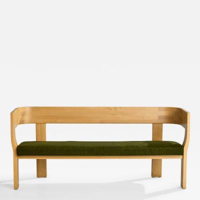 Stig Lonngren Bench with Birch and Velvet Sweden 1960s
