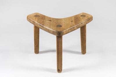 Stig Sandqvist Swedish Studio Crafted Pine Stool or Corner Table by Stig Sandqvist 1940s