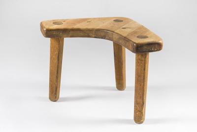 Stig Sandqvist Swedish Studio Crafted Pine Stool or Corner Table by Stig Sandqvist 1940s