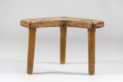 Stig Sandqvist Swedish Studio Crafted Pine Stool or Corner Table by Stig Sandqvist 1940s