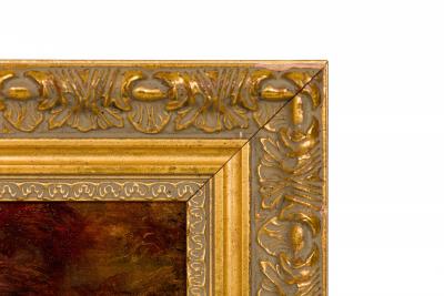 Still Life Painting of Peaches Pears Grapes and Melon in a Giltwood Frame