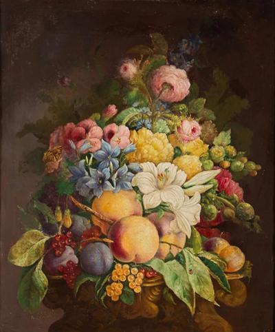Still Life With A Bouquet Of Flowers Rose J Leigh 1844 1920 Ireland