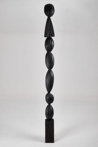 Still Stand Abstract Biomorphic Wood Sculpture Chainsaw Carved Column