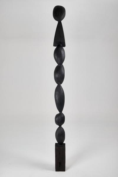 Still Stand Abstract Biomorphic Wood Sculpture Chainsaw Carved Column