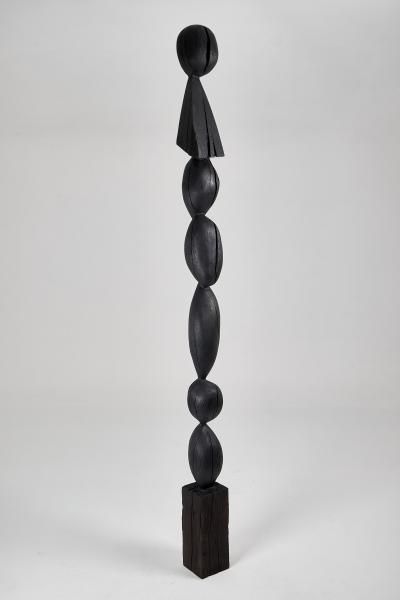 Still Stand Abstract Biomorphic Wood Sculpture Chainsaw Carved Column