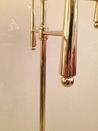 Stilnovo Style Solid Brass Pierced Shade 1950s Standing Lamp