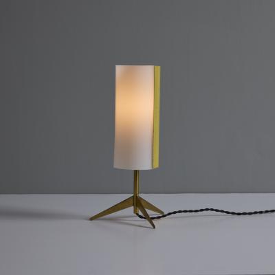 Stilux Milano 1950s Brass Perspex Tripod Table Lamp by Stilux Milano