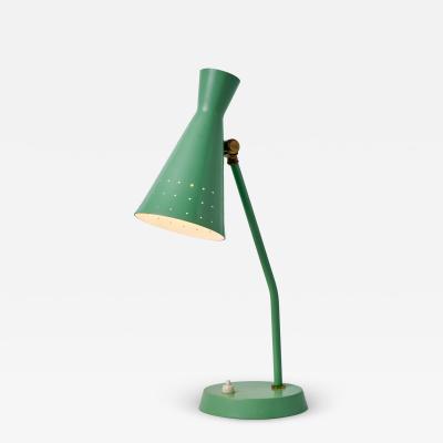 Stilux Milano 1950s Stilux Milano Green Perforated Cone Table Lamp