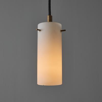 Stilux Milano 1950s Stilux Milano Opaline Glass Brass Pendant