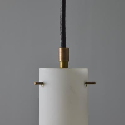 Stilux Milano 1950s Stilux Milano Opaline Glass Brass Pendant