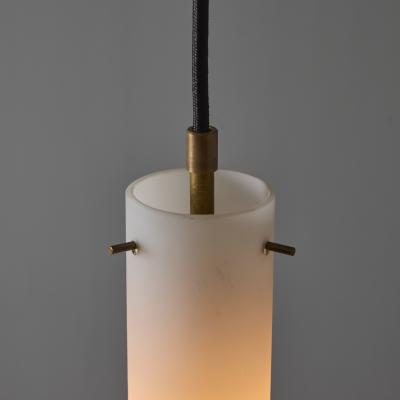 Stilux Milano 1950s Stilux Milano Opaline Glass Brass Pendant