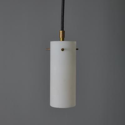 Stilux Milano 1950s Stilux Milano Opaline Glass Brass Pendant