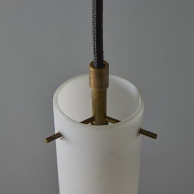 Stilux Milano 1950s Stilux Milano Opaline Glass Brass Pendant