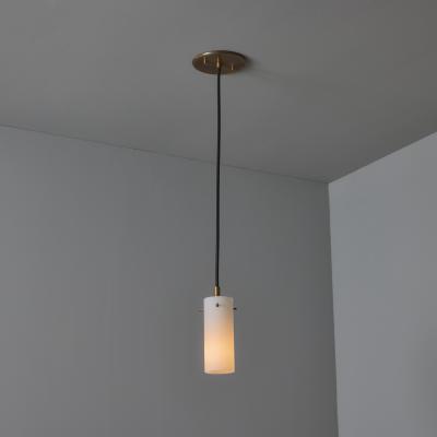 Stilux Milano 1950s Stilux Milano Opaline Glass Brass Pendant